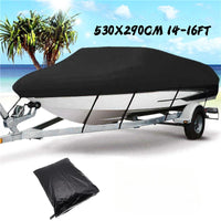 Housse bateau remorquable imperméable anti-UV polyester 210D noir, 4 tailles de 4,2 à 7 m