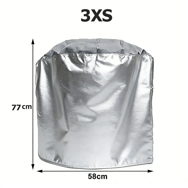 Housse de barbecue ronde universelle 58 x 77 cm, résistante au vent, noir ou argent