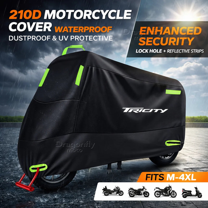 Housse scooter pour Yamaha Tricity 125, 155 et 300 2018-2022, imperméable, anti-UV, bandes réfléchissantes