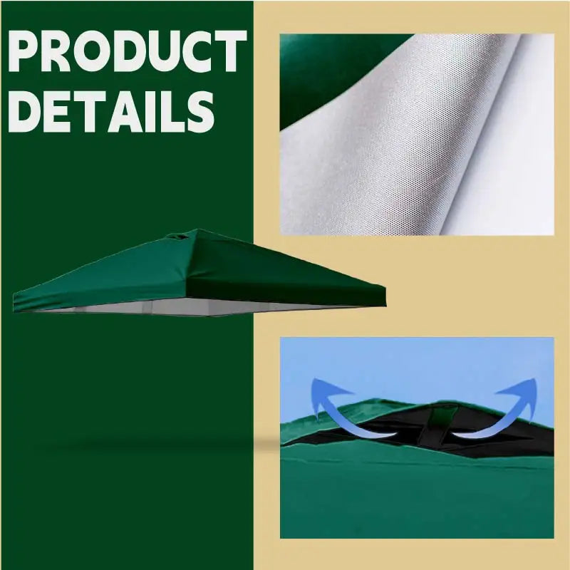 Toit de remplacement pour tonnelle pliante 3 x 3 m, Oxford imperméable, 6 coloris