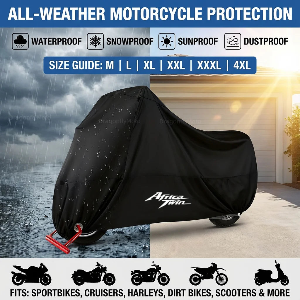 Housse moto pour Honda CRF1100L Africa Twin 2020-2022, polyester 190T argenté, imperméable, anti-UV