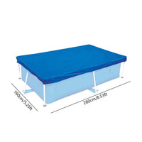 Couverture de piscine rectangulaire bleue d'hiver en polyester tissé, anti-feuilles et anti-poussière, 3 tailles