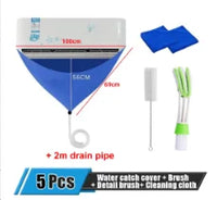 Housse de nettoyage climatiseur mural avec sortie de vidange et outils, 6 kits au choix