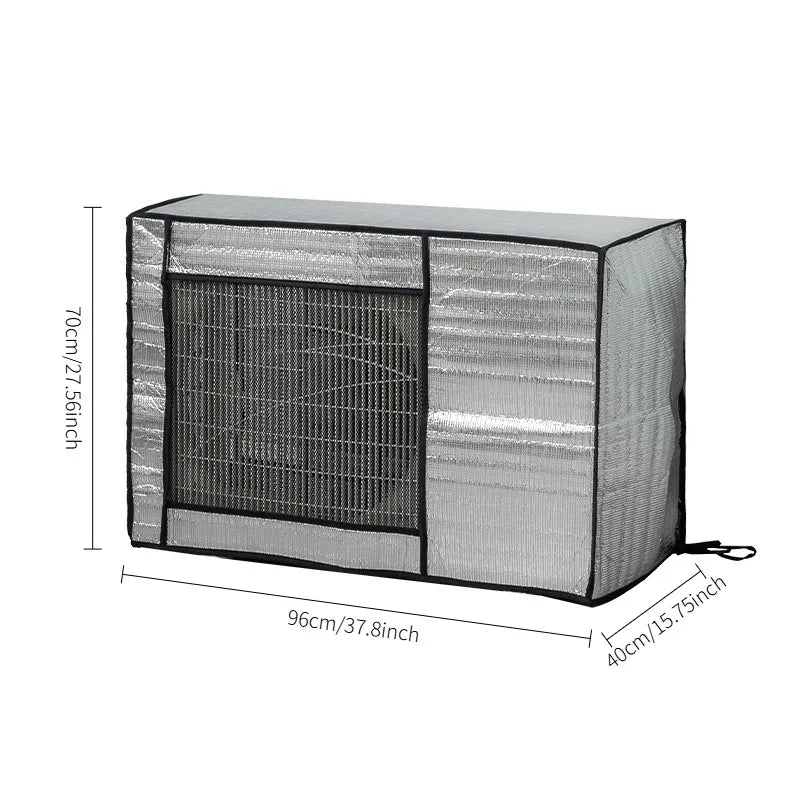 Housse de climatiseur extérieur en aluminium, façade en maille, 4 tailles de 75 à 96 cm