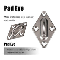 Kit de fixation voile d'ombrage inox 304 de 24 pièces avec vis et tendeurs