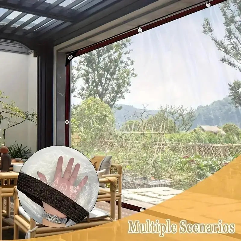 Bâche imperméable transparente en polyéthylène avec œillets pour balcon et serre, 6 tailles de 1 x 2 à 3 x 6 m