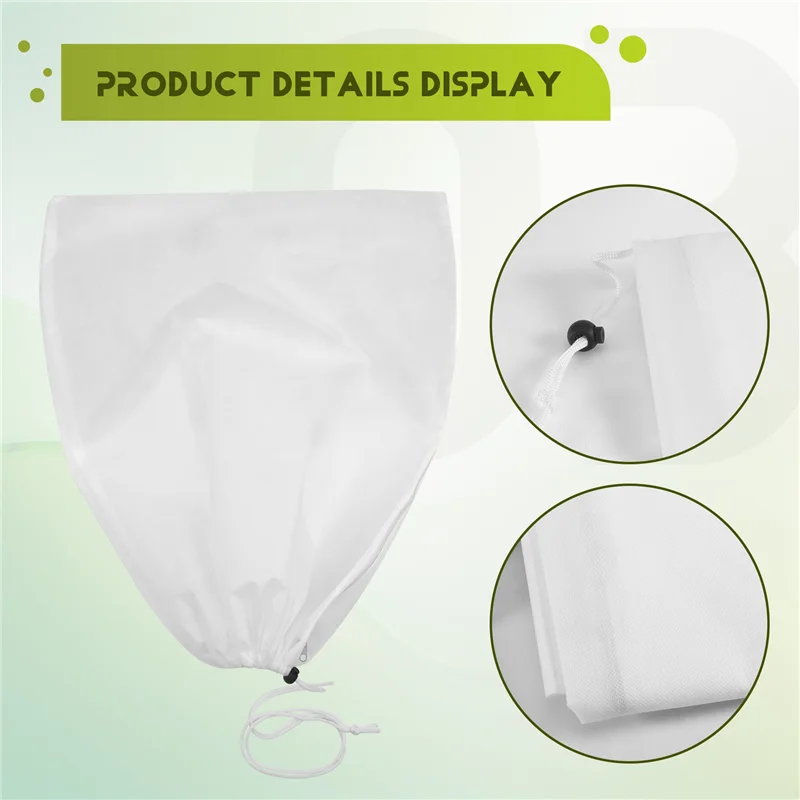 Lot de 4 housses d'hivernage blanches pour plantes, non tissées, 60 x 80 cm