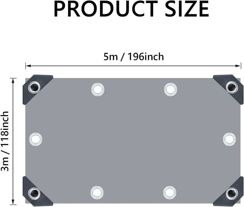 Bâche PVC imperméable à œillets 440 g/m², 4 coloris, 10 tailles jusqu'à 4 x 6 m