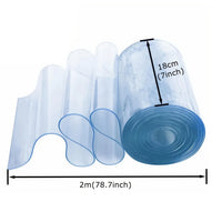Bande de rideau PVC souple transparente 2 m x 18 cm, coupe-vent pour porte