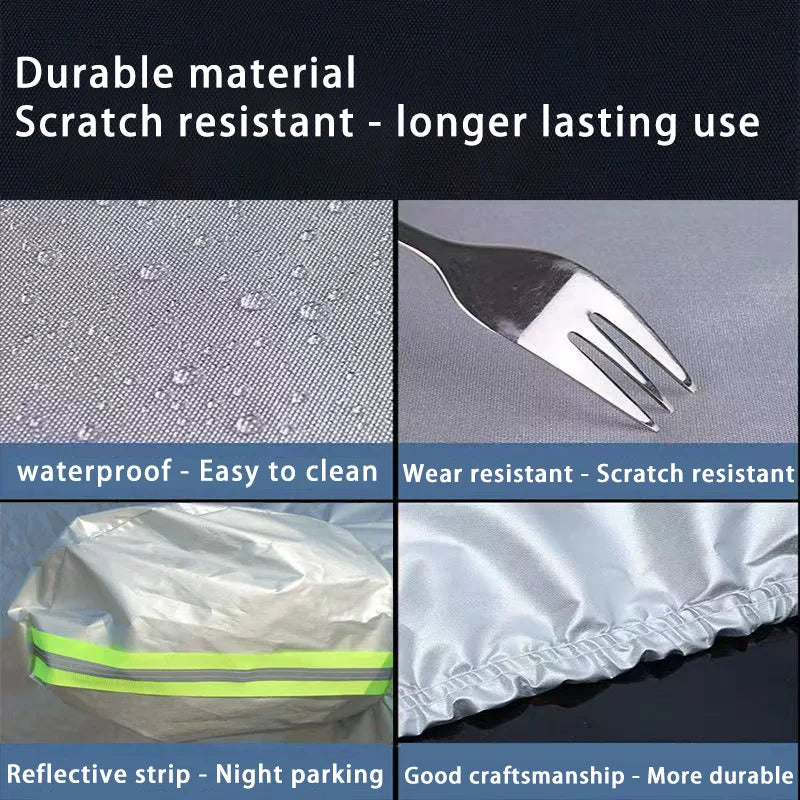 Housse voiture pour Renault Rafale argentée avec protection solaire, anti-rayures et sac de rangement