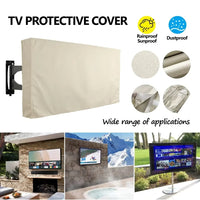 Housse TV extérieure universelle imperméable, noire, grise ou beige, de 22 à 75 pouces