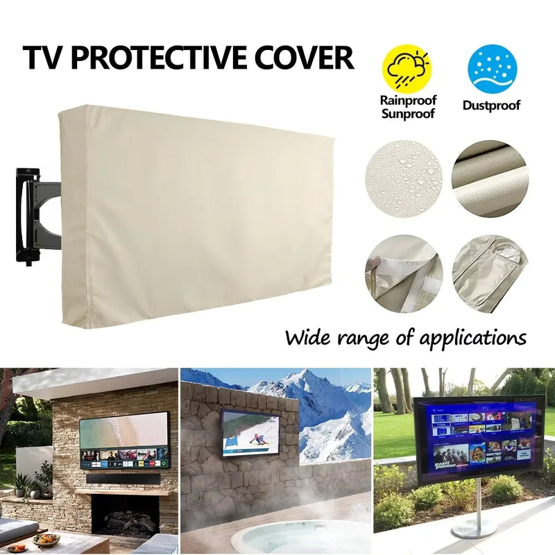 Housse TV extérieure universelle imperméable, noire, grise ou beige, de 22 à 75 pouces