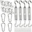 Kit de fixation pour voile d'ombrage en acier inoxydable, 7 compositions de 4 à 72 pièces