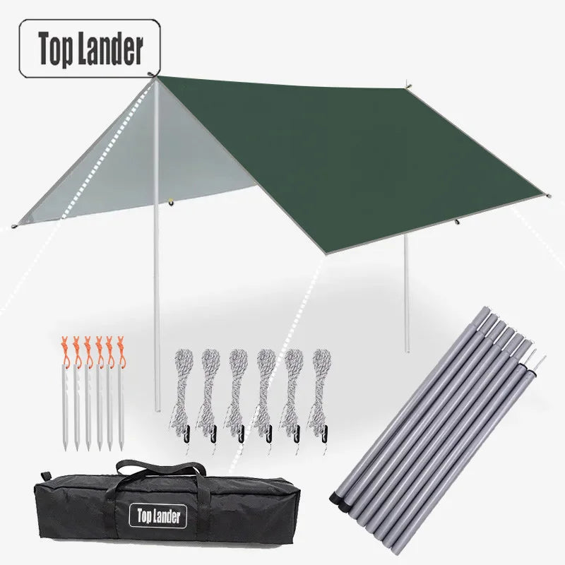 Bâche de camping imperméable ultralégère en polyester 190T, abri solaire et anti-UV
