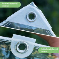 Bâche transparente PVC 420 g/m² à œillets inox et corde cousue, 8 tailles