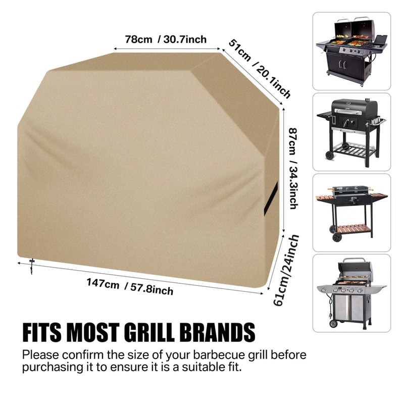Housse barbecue à gaz 190D imperméable anti-UV, 147 x 61 x 122 cm, sac inclus