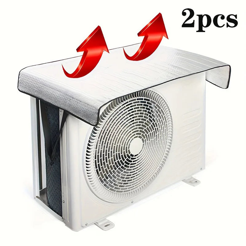 Housse de climatiseur extérieur en aluminium à crochets, 95 x 46 cm, 1 ou 2 pièces