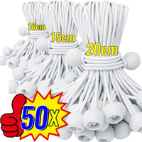Sandows à boule blancs pour bâche, auvent et toile d'ombrage, 10 à 20 cm