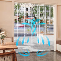 Rideau de porte PVC transparent sans perçage, anti-huile cuisine, 6 tailles