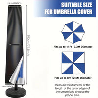 Housse parasol droit ou déporté toutes saisons, polyester, 6 hauteurs de 170 à 280 cm