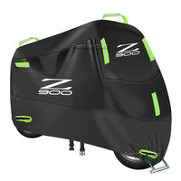Housse moto pour Kawasaki Z900, polyester 300D imperméable, anti-UV, 7 bandes réfléchissantes vertes