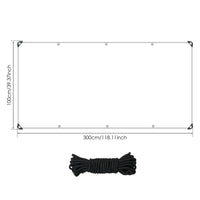 Bâche transparente PVC à œillets avec corde, 1x2, 1x3, 2x3 ou 3x4 m