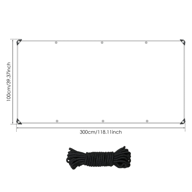 Bâche transparente PVC à œillets avec corde, 1x2, 1x3, 2x3 ou 3x4 m