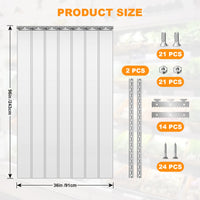 Rideau à lanières PVC transparent en kit, bandes lisses ou nervurées, largeur 91 à 183 cm