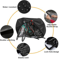 Housse vélo extérieur imperméable pour 2 vélos, 198 x 74 x 109 cm