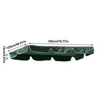 Toit de remplacement pour balancelle de jardin, polyester vert imperméable et anti-UV, 3 tailles