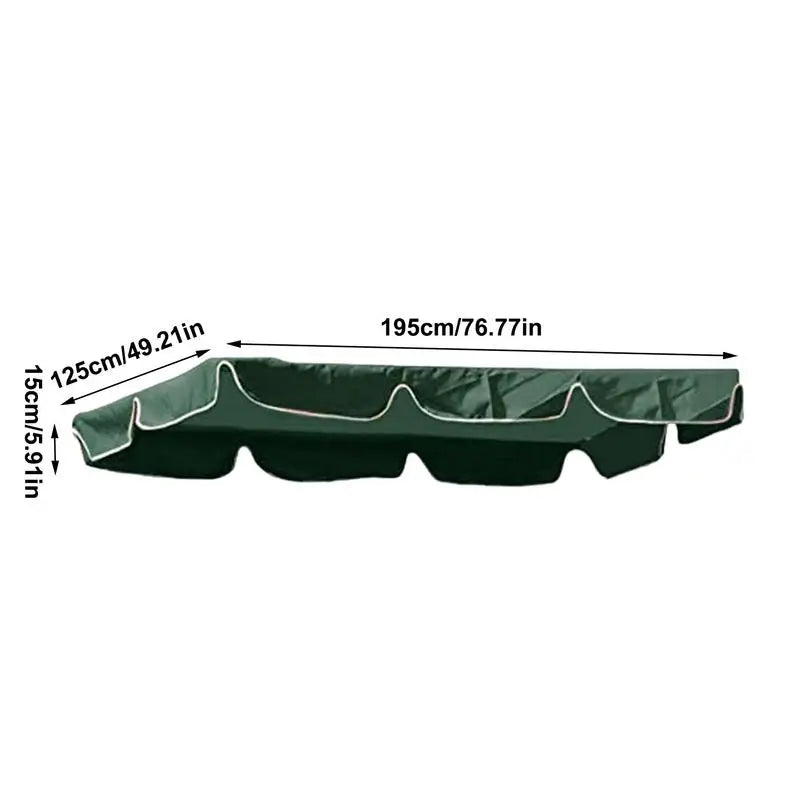 Toit de remplacement pour balancelle de jardin, polyester vert imperméable et anti-UV, 3 tailles