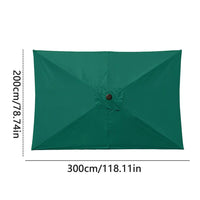 Toile de remplacement pour parasol rectangulaire 200 x 300 cm, polyester anti-UV, 4 coloris