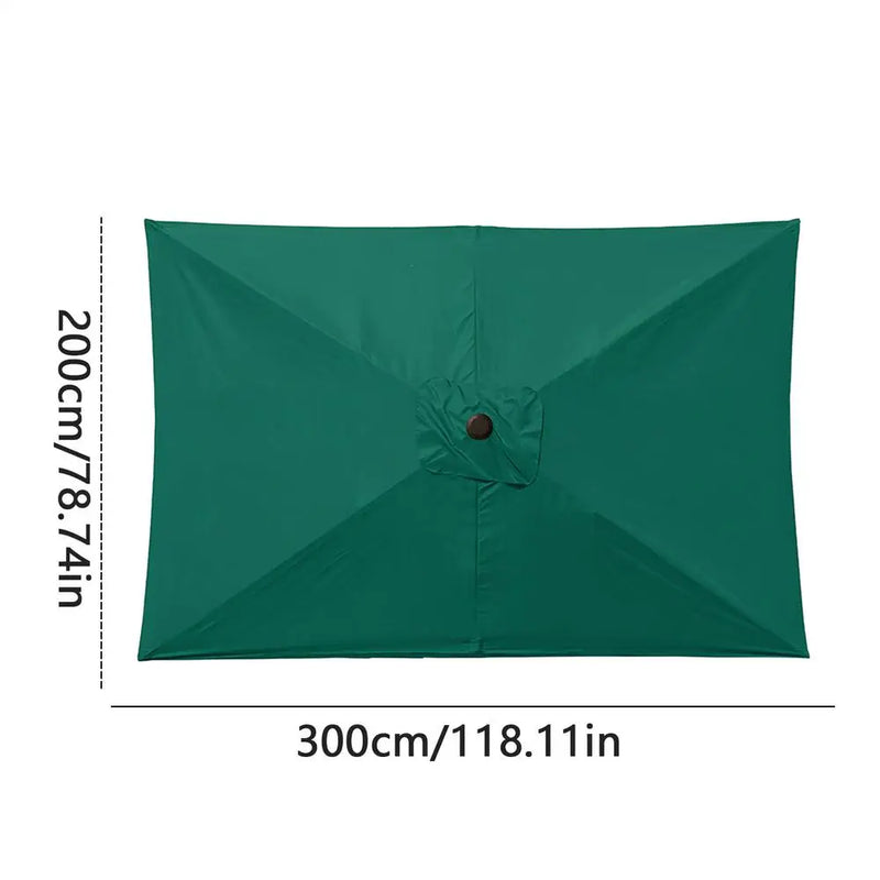 Toile de remplacement pour parasol rectangulaire 200 x 300 cm, polyester anti-UV, 4 coloris