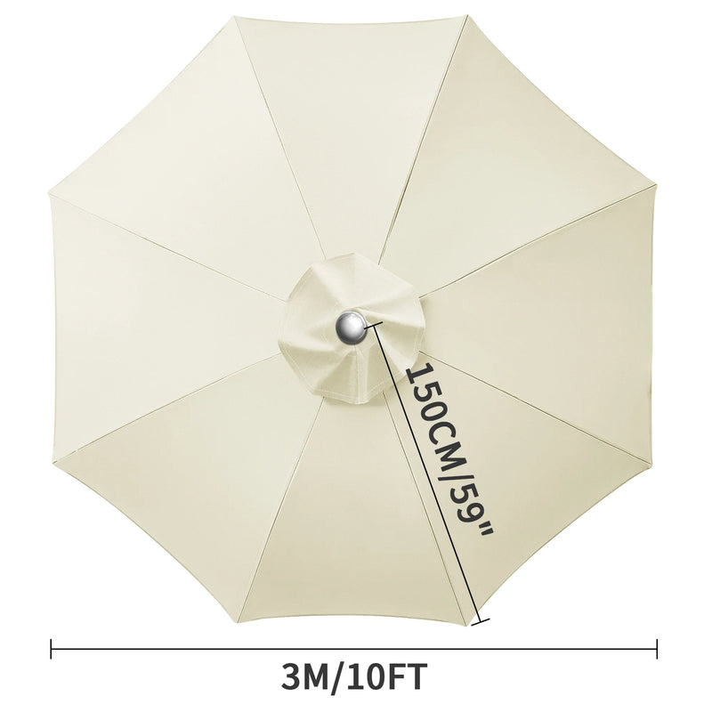 Toile de remplacement parasol 6 ou 8 baleines, imperméable anti-UV, Ø 2 à 3 m