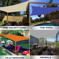 Voile d'ombrage rectangulaire anti-UV pour patio et terrasse, polyester 185 g/m², 7 coloris