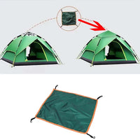 Bâche de tente de camping carrée imperméable avec 4 crochets, de 56 à 148 cm, vert ou beige