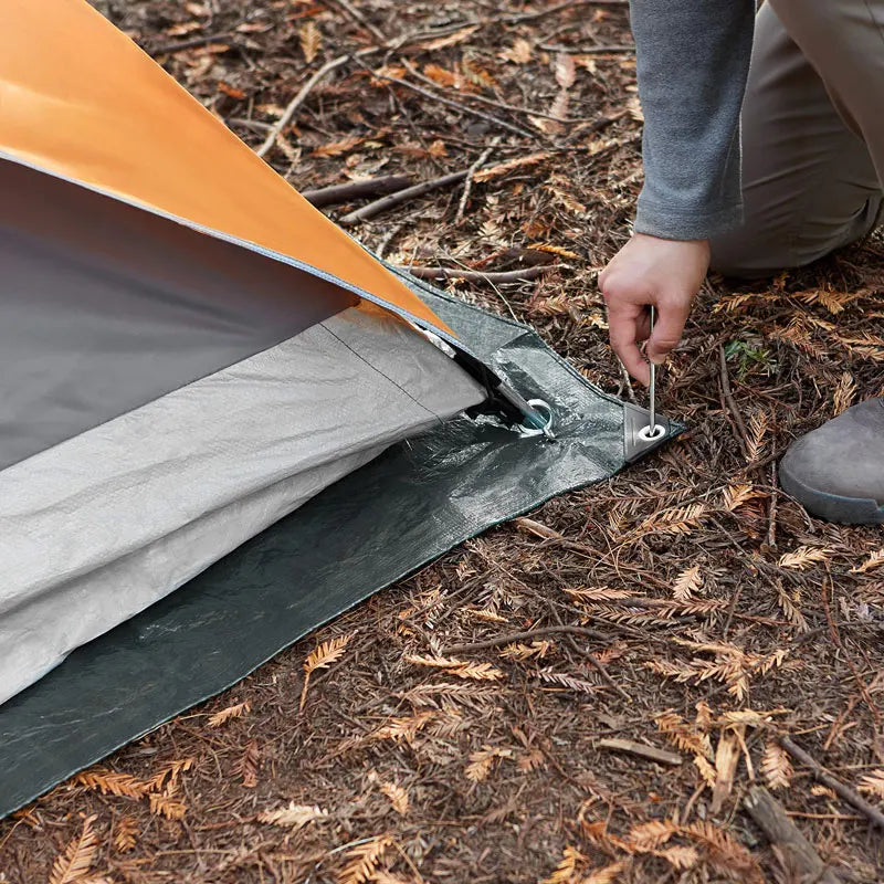 Bâche de sol camping imperméable polyester avec œillets, 180 x 180 cm ou 180 x 280 cm