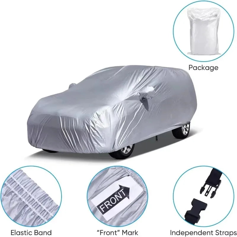 Housse voiture pour Hyundai Kona 2018-2025, Oxford 210D argentée, imperméable, ourlet élastique