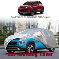 Housse voiture pour Citroën C3 Aircross (depuis 2019), Oxford argenté imperméable et anti-UV