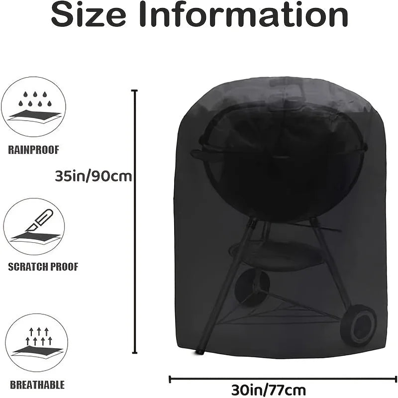 Housse barbecue pour Weber 22 pouces (57 cm), ronde en PVC imperméable, 2 tailles