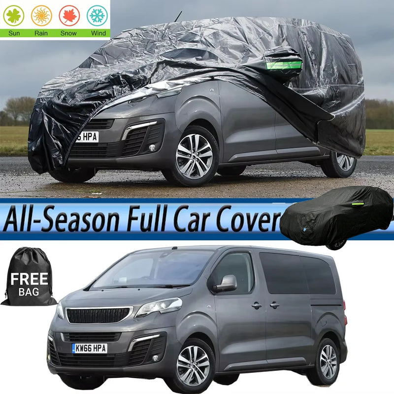 Housse voiture pour Peugeot Traveller 2016-2023 modèle passager, polyester 190T imperméable, 3 longueurs