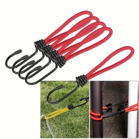 Sandow rouge avec crochet métallique en spirale, 15 cm, lot de 5 pour bâche et tente