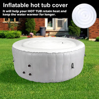 Housse gonflable isolante pour spa extérieur, diamètre 145 cm, coupe-vent et pliable