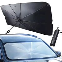 Pare-soleil parapluie 10 baleines pour pare-brise, argent titane, 125 x 65 ou 145 x 79 cm