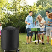 Housse barbecue ronde imperméable en Oxford 210D à cordon de serrage, Ø 71 cm, hauteur 73 cm