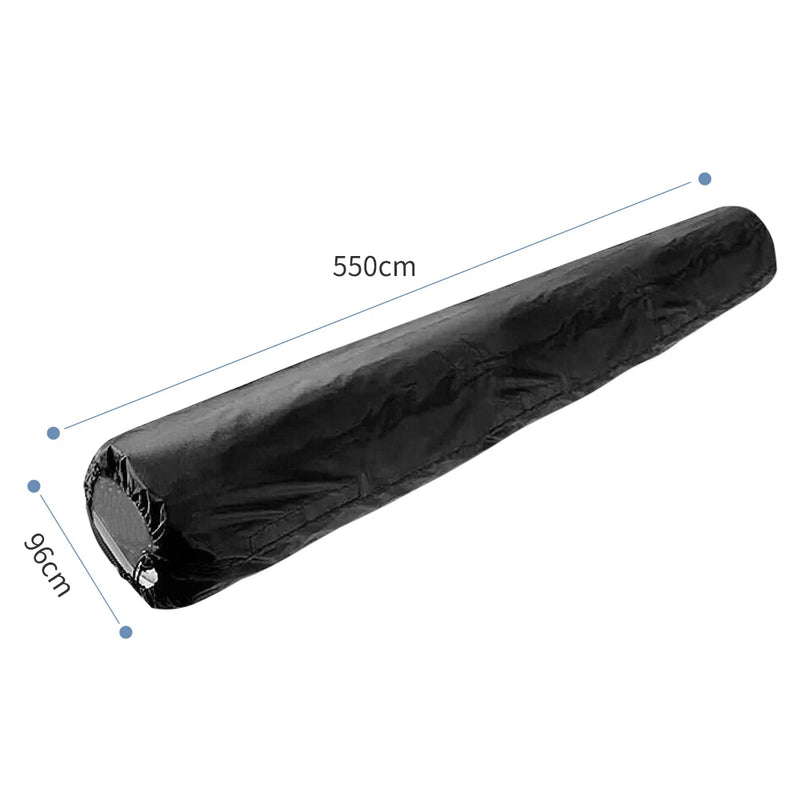 Housse enrouleur bâche solaire piscine noire en polyester enduit d'argent, de 495 à 730 cm