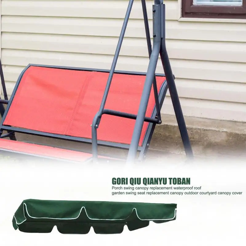 Toit de remplacement pour balancelle de jardin, polyester vert imperméable et anti-UV, 3 tailles