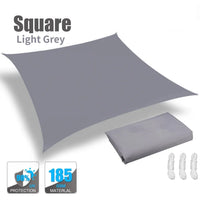 Voile d'ombrage carrée anti-UV en polyester 185 g/m², 3 tailles, avec ou sans kit de fixation