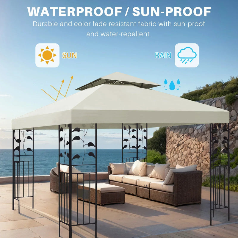 Bâche de tonnelle 3 x 3 m de remplacement, toit simple ou double, polyester 300D