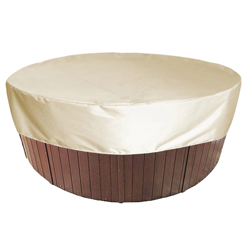 Housse ronde de spa imperméable anti-UV, 4 coloris, 6 tailles de 160 à 215 cm